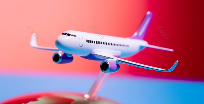 红色背景上的白色飞机模型迷你玩具,高清,摄影图,摄影图片,图片大全,摄影图免费下载